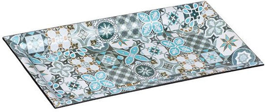 Dekorative Platte Rechteckig Kunststoff Blau 1Stück 36x17x2.5cm