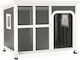 Pawhut Dog House Wooden Gray 90x62x71cm