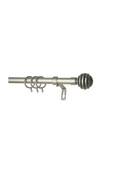 Grace Ausziehbar Metallisch Vorhangstange Einfach Φ19mm 210-210cm Silver