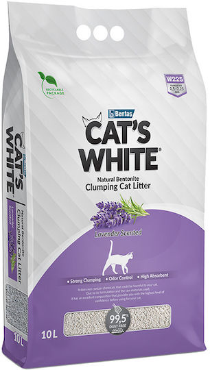 Cat's White Бентонитен котешки пясък с аромат Лавандула 10лт