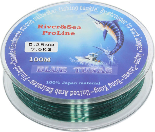 Tpster Fishing Nylon Line 159-11 Green 0.25mm Max7.6kg 100m 19374