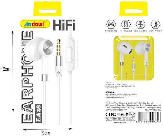 Andowl Ea28 In-ear Handsfree Headphones with Connector 3.5mm