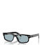 Prada Unisex Γυαλιά Ηλίου με Μαύρο Κοκκάλινο Σκελετό και Γαλάζιο Φακό PRB11S 16K60P