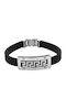 Herrenarmband Edelstahl Gummi & Griechischer Schlüssel 24 cm Tribute 0230270701