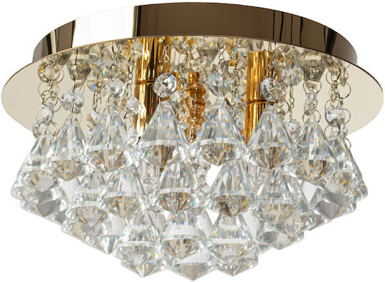 Φωτιστικο Οροφης Crystal App1038-3cp Gold