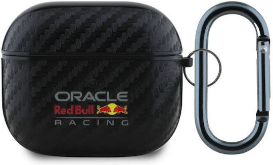 Red Bull Pu Carbon Hülle mit Haken in Schwarz Farbe für Apple AirPods 3