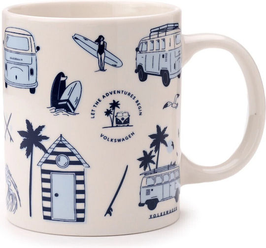 Puckator Caravan Cană Ceramică Albă