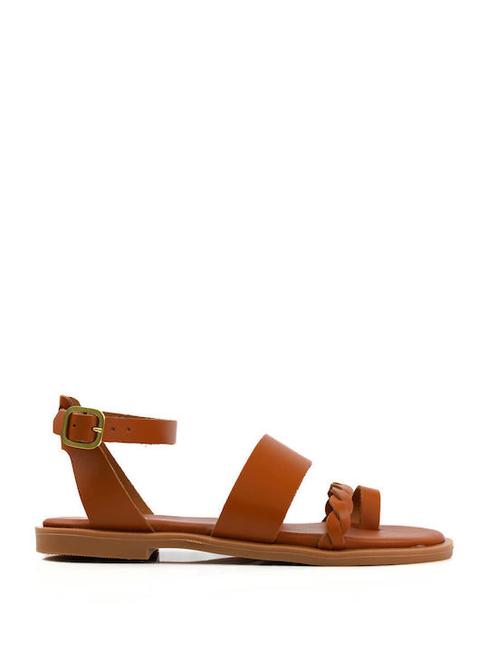 Tan Leather Braided Sandals