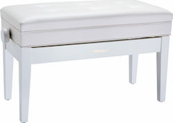 Rpb-d400wh Duet Piano Bench Storage Compartment Satin White Rpb-d400wh