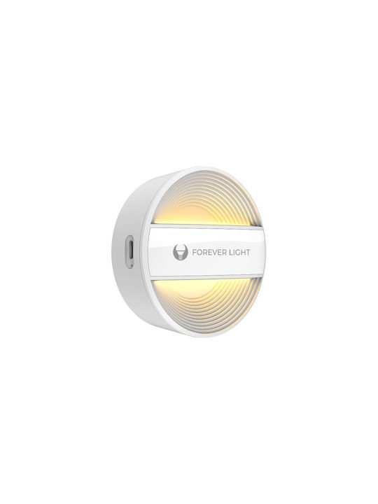 Lampa de Noapte LED Rotundă Pure Flc-20 Alma Pir Alb 500mAh Forever Light
