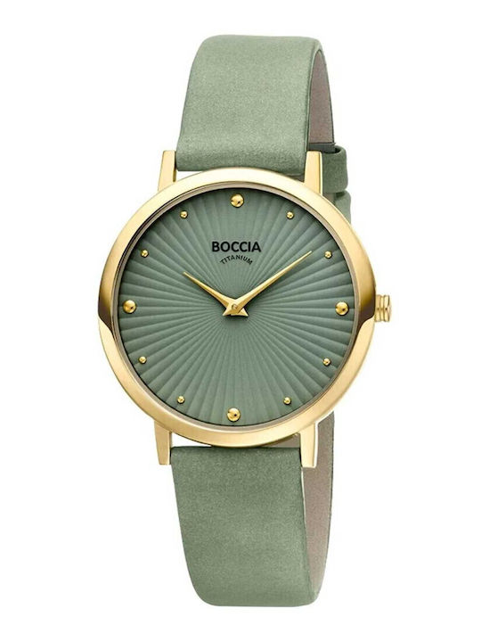 Boccia Γυναικείο Ρολόι 34mm Μπαταρίας με Πράσιν...