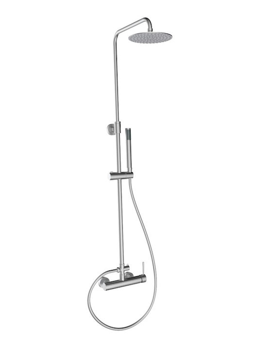 Interflex Στήλη Ντουζ με Μπαταρία Ασημί Interflex Στήλη Ντουζ με Μπαταρία Ασημί