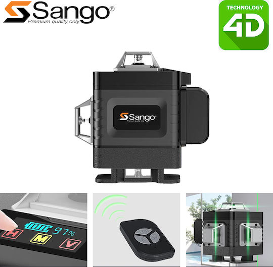 Sango Αυτορυθμιζόμενο Γραμμικό Αλφάδι Laser Πράσινης Δέσμης 3.7V με Εύρος Εργασίας 40m