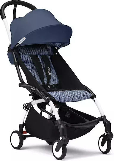 Stokke Yoyo³ Καρότσι Μωρού Kατάλληλο από 6+ Mηνών Frame Colour White / pack Air France Blue 6.2kg