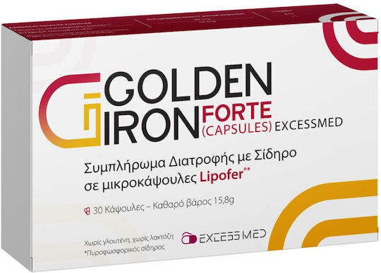 Excess Med Golden Iron Forte cu Vitamina B6 30 capsule