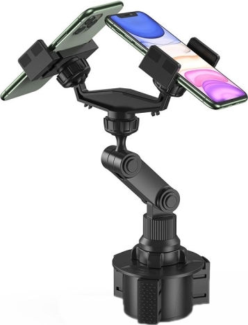 Car Mobile Mount with Adjustable Hooks Black