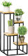 Outsunny Flat Pot Rack Metal Black 34cmx34cmx66cmcm.