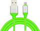 Cablu de încărcare și date USB A la Type-C, lungime 2m, verde