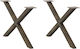 vidaXL Metallic Furniture Leg 2 Pieces Suitable for Table / Coffee Table / Office 70x42x42cm Brown