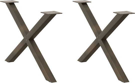 vidaXL Metallic Furniture Leg 2 Pieces Suitable for Table / Coffee Table / Office 70x42x42cm Brown