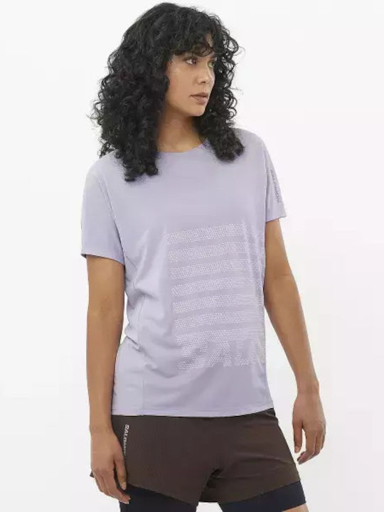Sense Aero Γυναικείο Αθλητικό Crop T-shirt Fast Drying Cosmic Sky/white