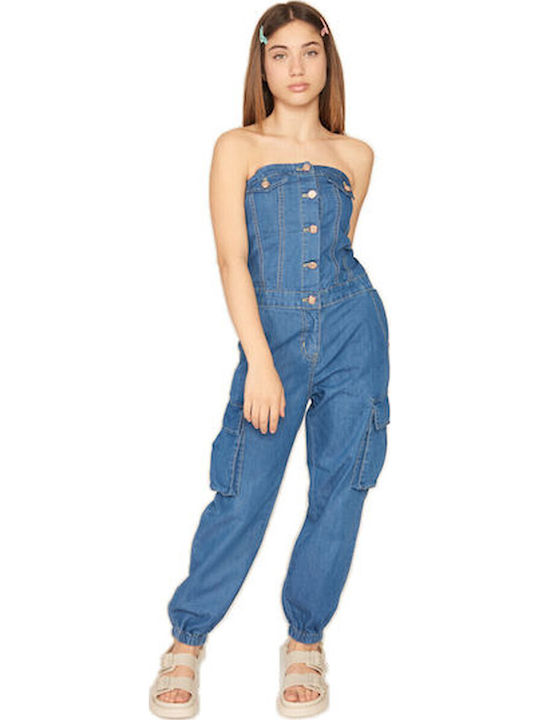 Kinder Overall Jeans Rot