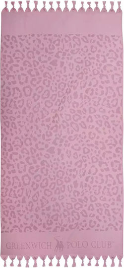 Greenwich Polo Club Beach Towel Pareo Pink with Fringes 170x90cm.