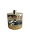 Decorative Glass Jar Transparent Gold 15x15x16cm