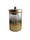 Decorative Glass Jar Transparent Gold 15x15x26cm