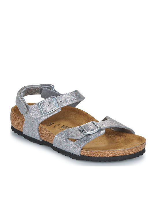 Birkenstock Παιδικά Πέδιλα Rio Ανατομικά Ασημί