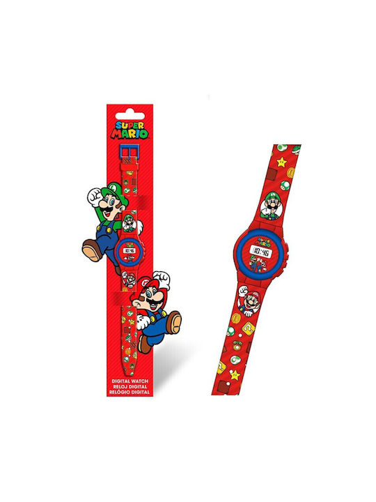 Super Mario Παιδικό Ρολόι Κόκκινο Super Mario Παιδικό Ρολόι Κόκκινο
