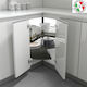 3/4 Eckschrank-Karussell Φ72 Inoxa Ardesia 828be Anthrazit