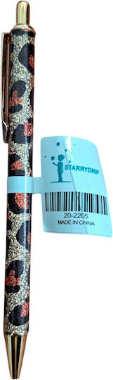 Химикалка Starrydrip с животински принт и синьо мастило