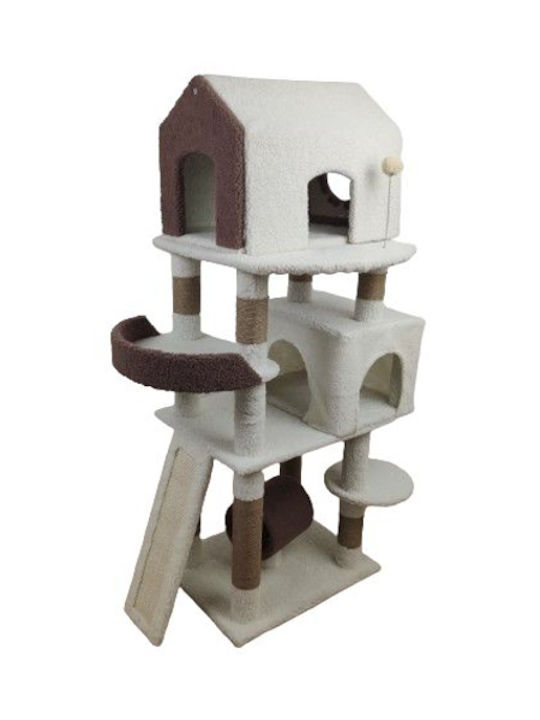 Denik Pets Котешко драскало Дървета за котки Бежов Подов 50x40x131см.