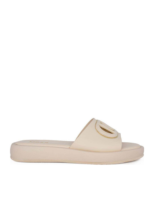 Mexx Leder Flache Sandalen für Damen in Beige F...