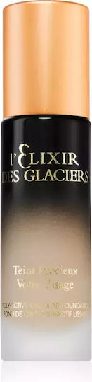 Fond de ten cu acoperire mare, netezire a pielii, reducere a porilor Valmont L'elixir Des Glaciers Teint Précieux nuanța Sandy Beige în Paris, volum 30 ml