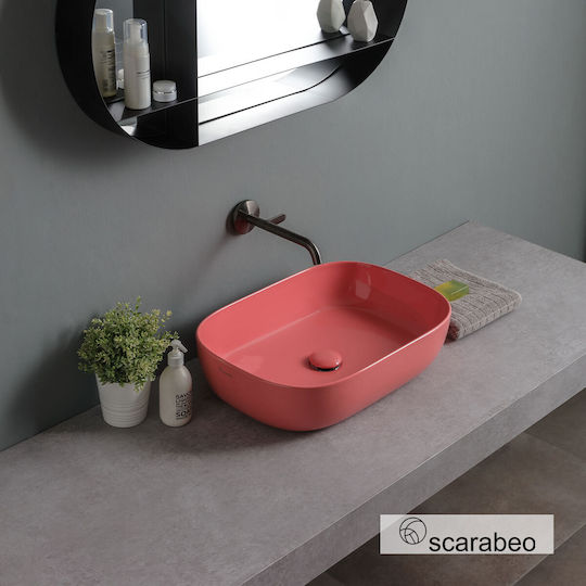 Scarabeo Glam Επικαθήμενος Νιπτήρας Πορσελάνης 56x39cm