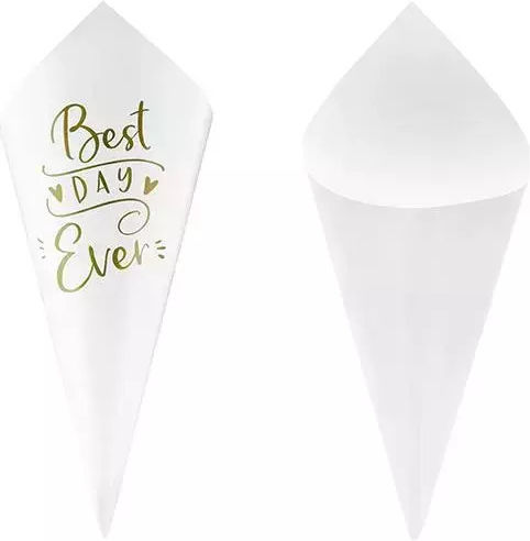 Papierkegel Bester Tag aller Zeiten 10 Stück Gastgeschenk 16cm 492862 Ntampoudis Ntm-492862