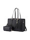 Set Women's Bag Shopper Shoulder Black