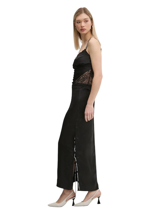 Σατέν Maxi Φούστα Black