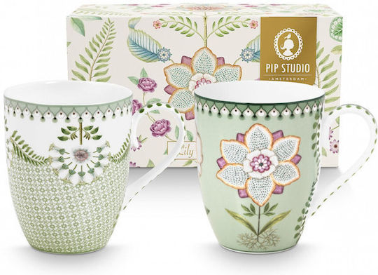 PiP Studio Cană din Porțelan Multicoloră 350ml 2buc