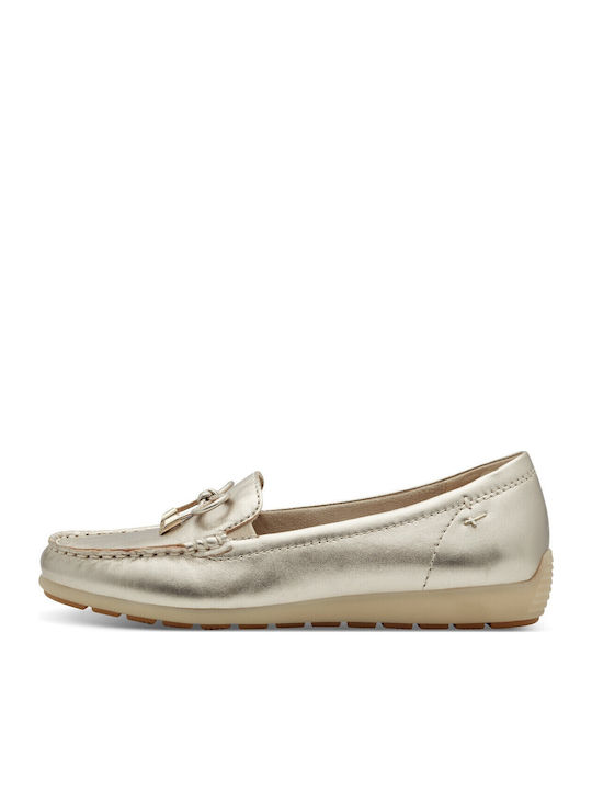 Tamaris Leather Women's Moccasins in Gold Color