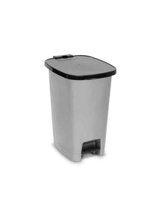 TnS Coș de Gunoi Plastic cu Pedală Argintiu 15lt 1buc