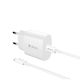 Devia Charger GaN with USB-C Port and Cable USB-C - Lightning 20W Power Delivery Whites (Rocket)