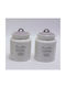 Karvounis Set of 2pcs Jars General Use with Lid Ceramic 11.5x11.5x18cm