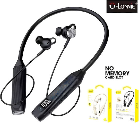 O-Lonnie Mecha D3 In ear Bluetooth хендсфри Слушалки с Устойчивост на Пот Черен