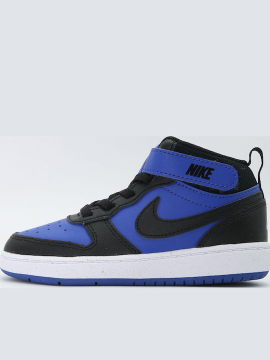 Nike Court Borough Παιδικά Sneakers High Μπλε CD7784-404