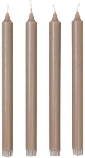 Öko-Stabkerzen-Set 4 Stück Leinen Brenndauer 9,5 Std Ø2,2 X H28 cm Broste Copenhagen