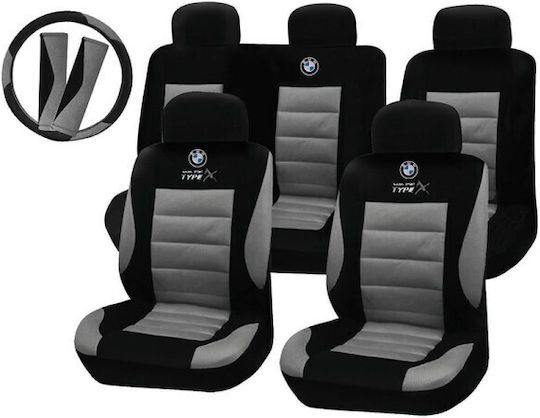 Takeposition Set Autositzbezüge 14Stück Polyester Gray / Schwarz