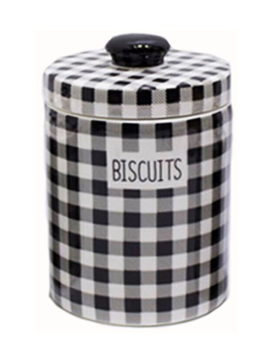 Black Ceramic Cookie Jar 15.5x15.5x23cm Forhome 4464892 Home